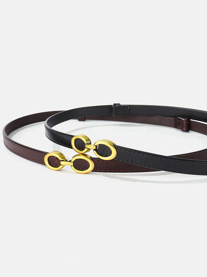 Ceinture en Cuir Étrog avec Boucle Or