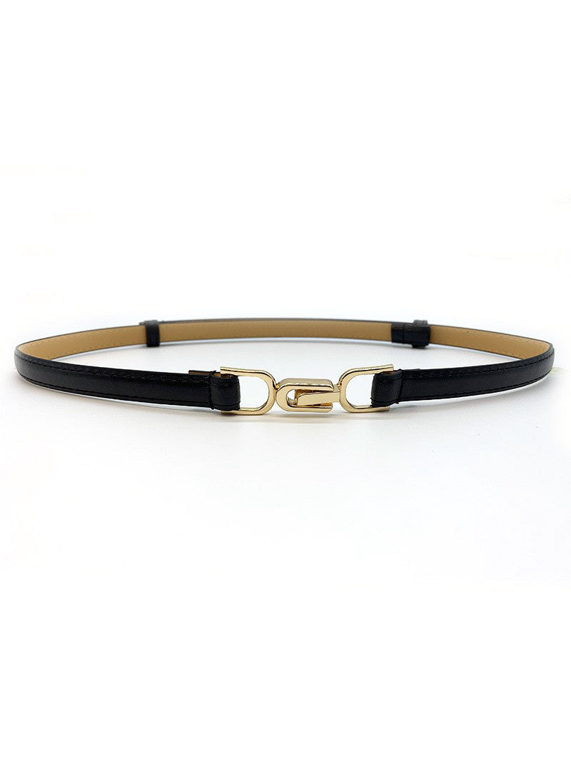 Ceinture en cuir moderne avec boucle en métal doré