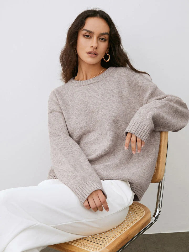 Pull Femme Col Rond Doux et Confortable Hiver - PanierRoyale