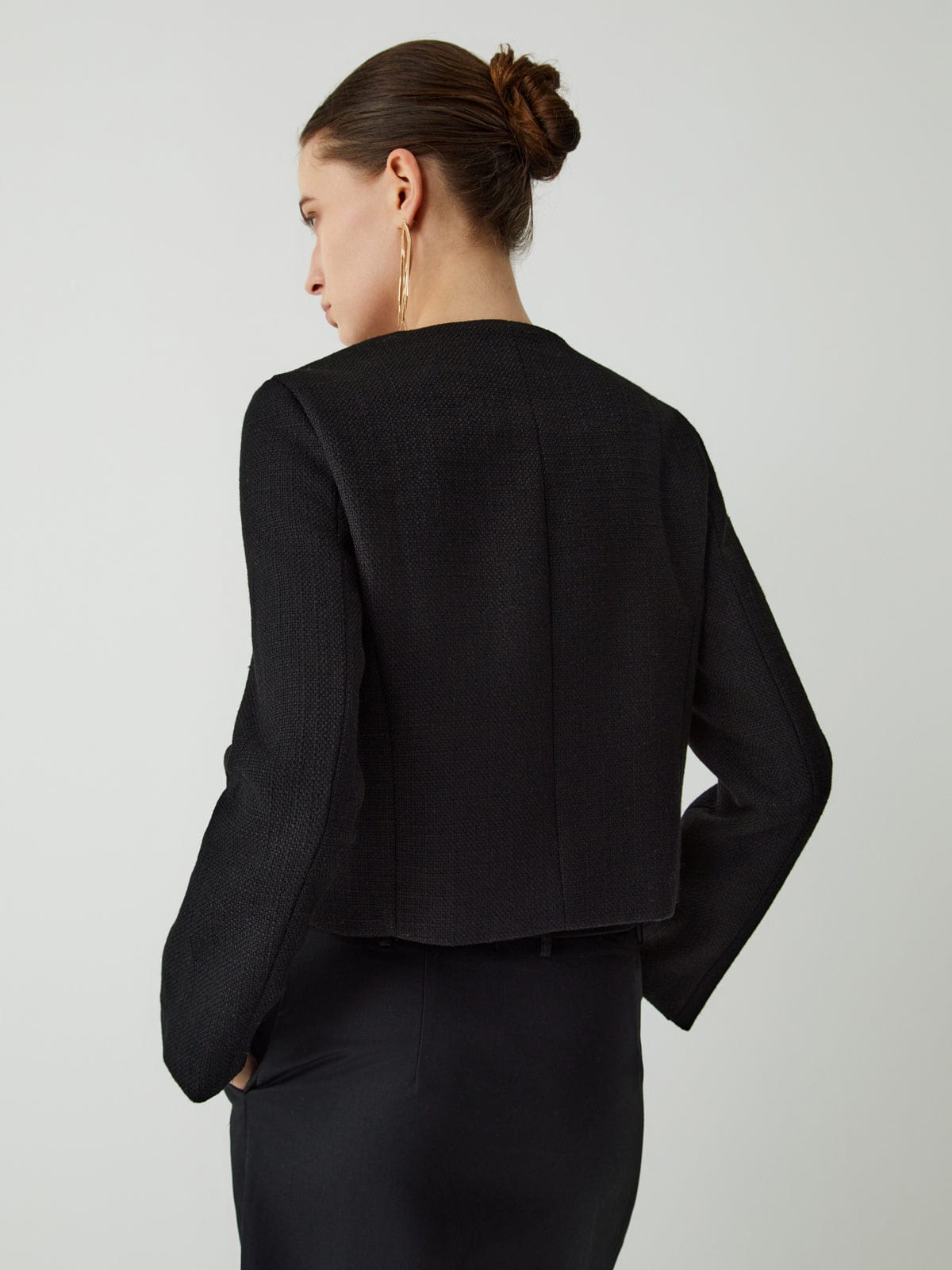 Veste Femme Tweed Élégante à Boutons Dorés