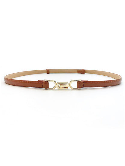 Ceinture en cuir moderne avec boucle en métal doré