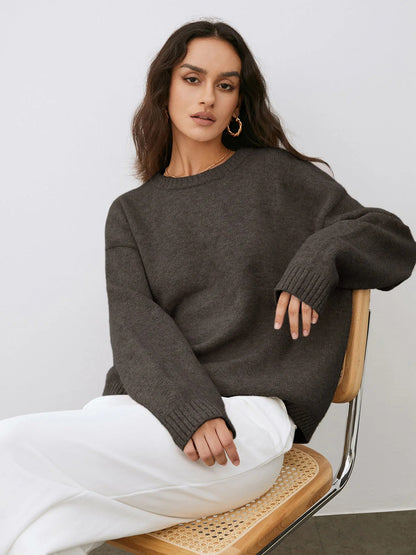 Pull Femme Col Rond Doux et Confortable Hiver