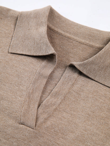 Pull Femme Maille Col Polo Coupe Décontractée