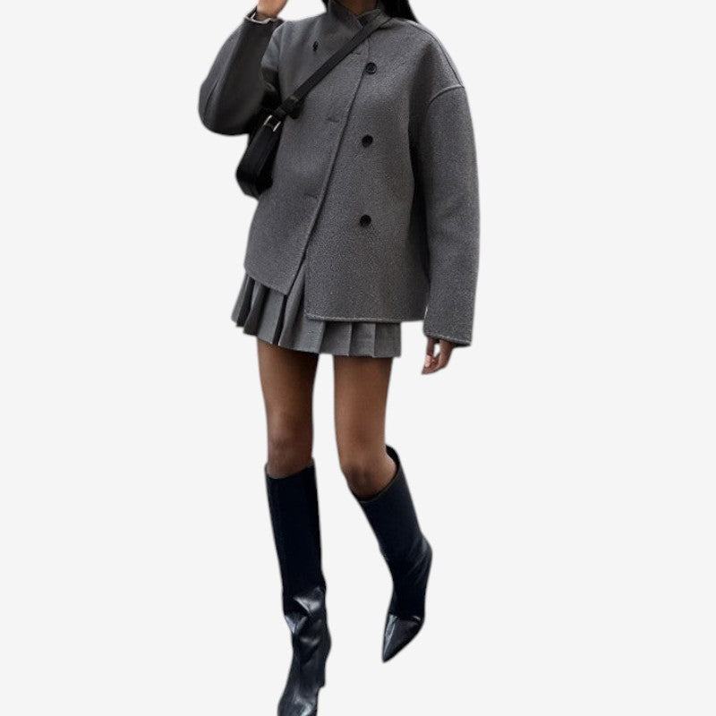 Veste femme classique taille.relax avec double boutonnage