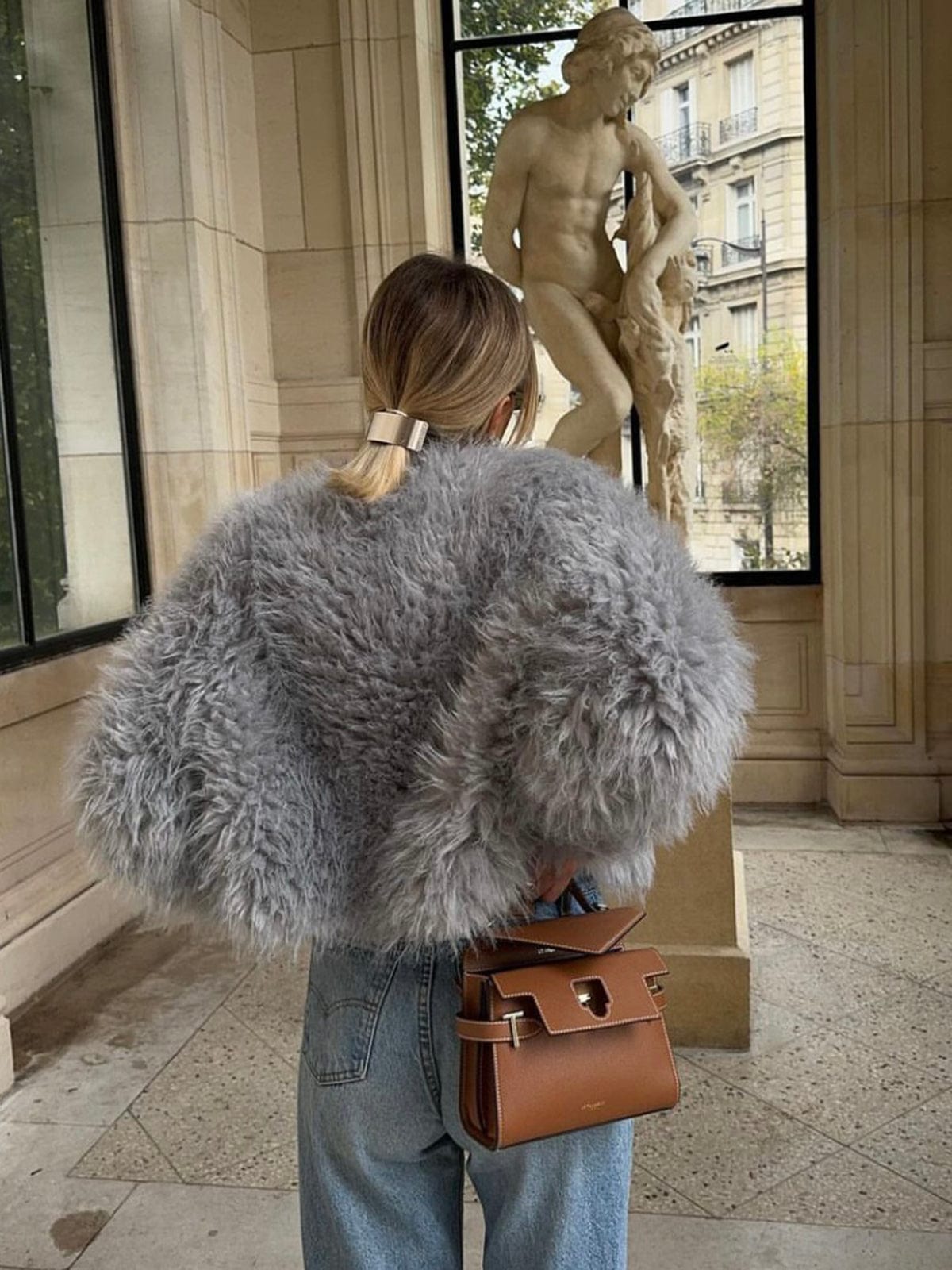 Manteau Court Fausse Fourrure Chic Hiver