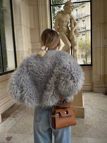 Manteau Court Fausse Fourrure Chic Hiver
