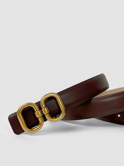 Ceinture Cuir Large avec Boucle Double