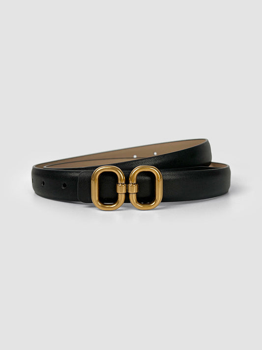 Ceinture Cuir Large avec Boucle Double - BerlinGlamour