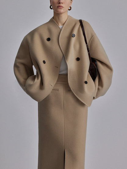 Manteau Femme Beige Élégant et Décontracté