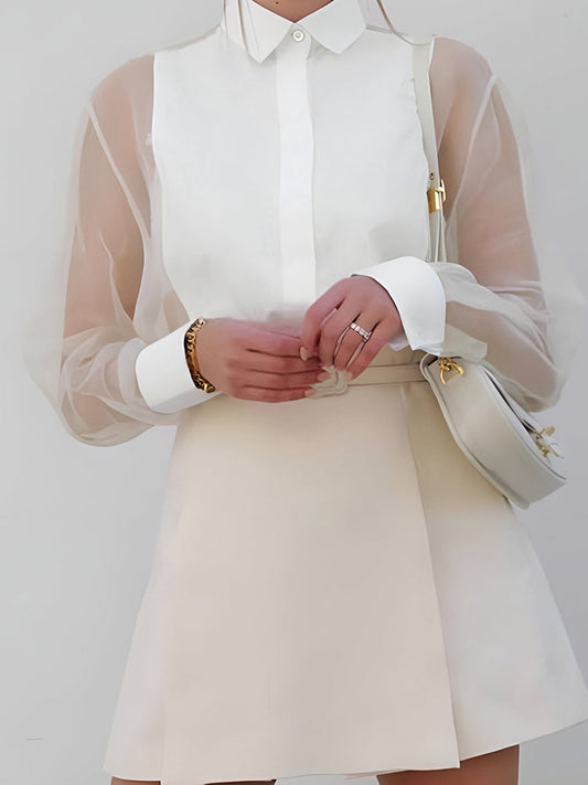 Blouse Femme Élégante Manches Transparentes - BerlinGlamour