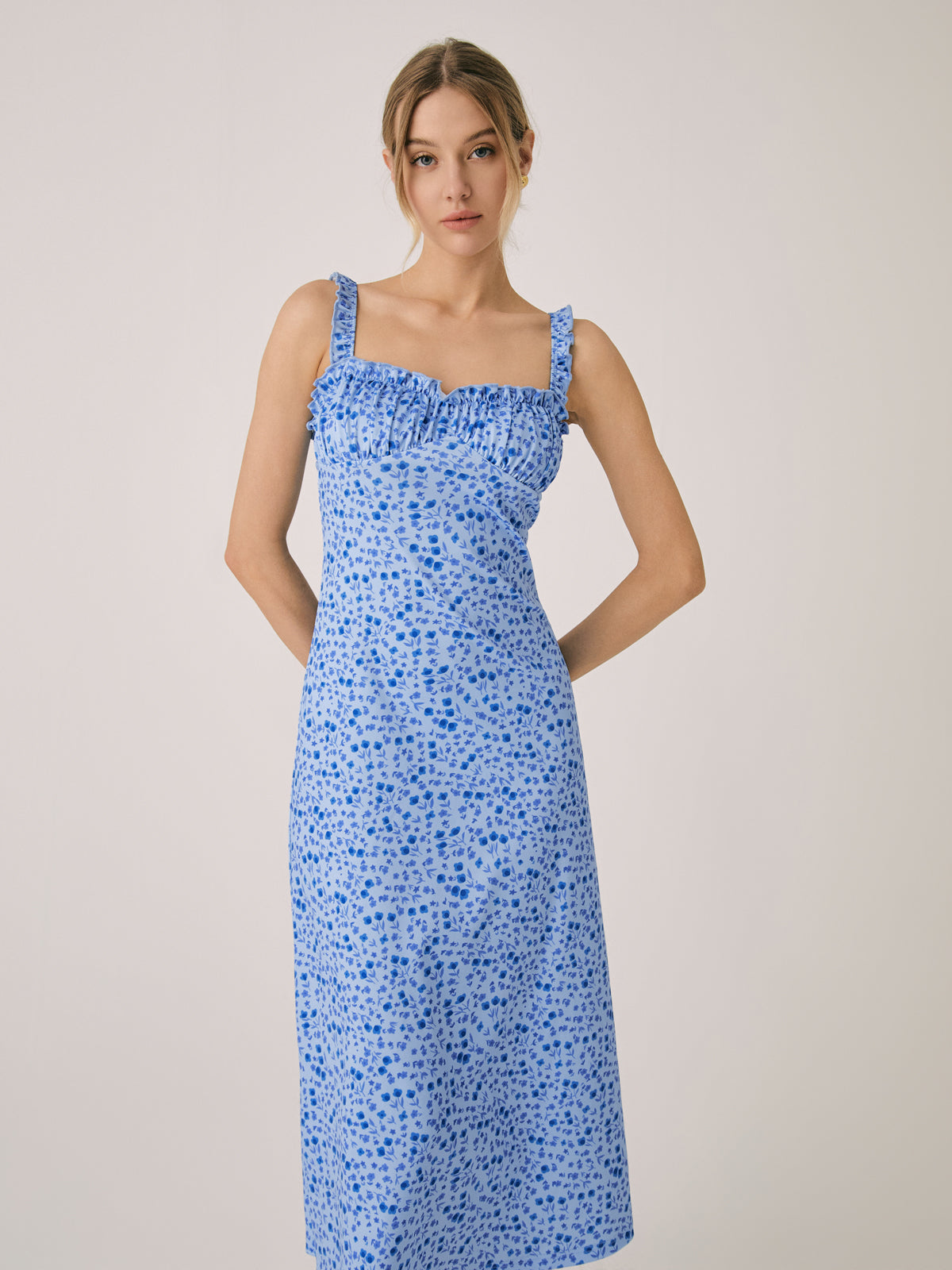 Robe Été Florale pour Femme Longue avec Décolleté Profond
