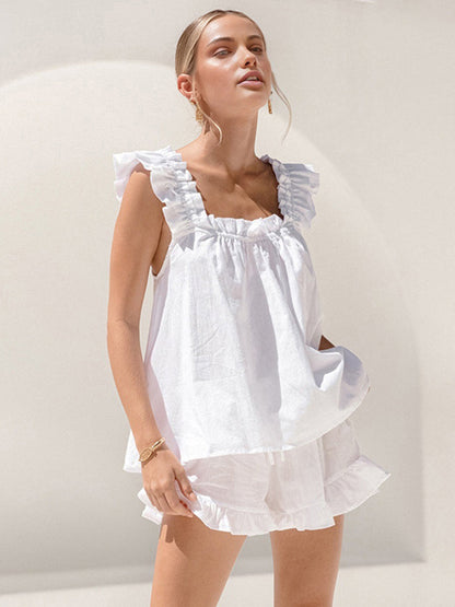 Robe de Cocktail Femme Élégante avec Haut en Dentelle et Pantalon Élégant - PanierRoyale