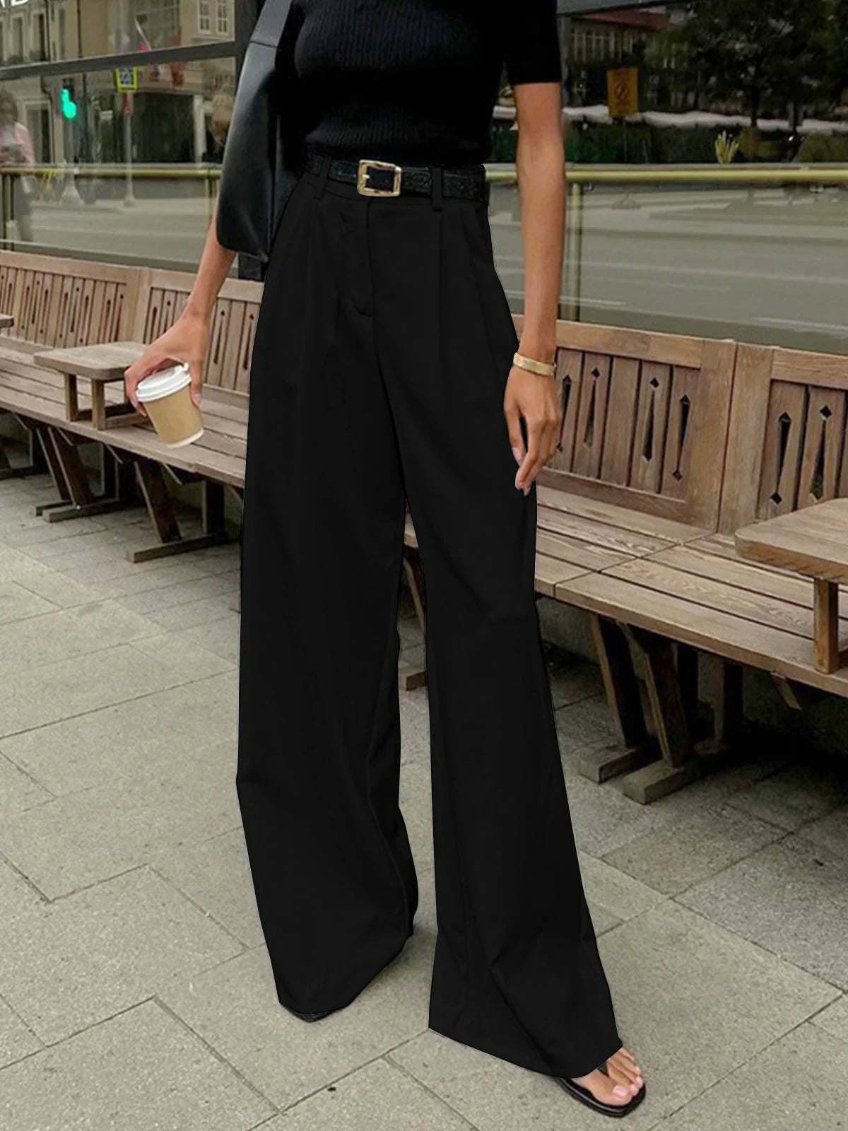 Pantalon femme décontracté taille plus grande confortable