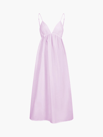 Robe Été Longue Femme en Dentelle avec Dos Nu