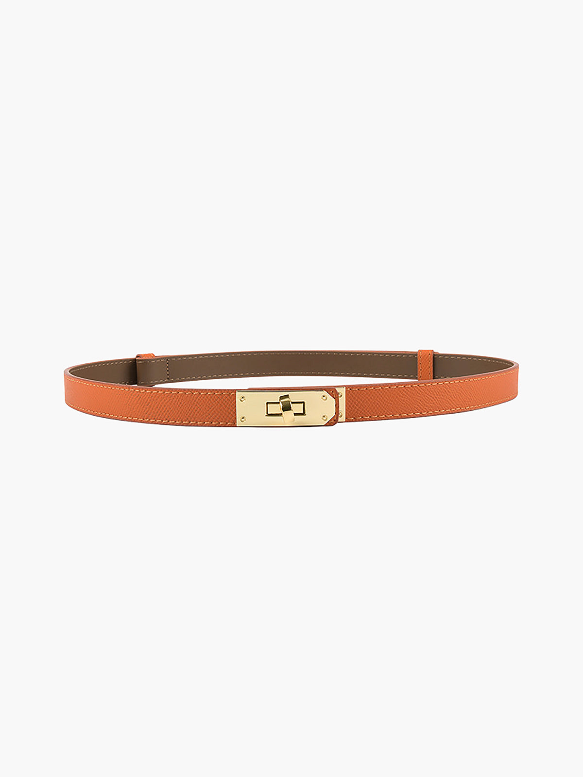 Ceinture Cuir Noir avec Boucle Or