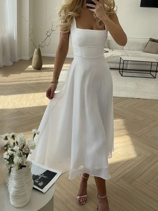 Robe Mi-Longue Élégante Taille A - BerlinGlamour
