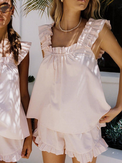 Robe de Cocktail Femme Élégante avec Haut en Dentelle et Pantalon Élégant