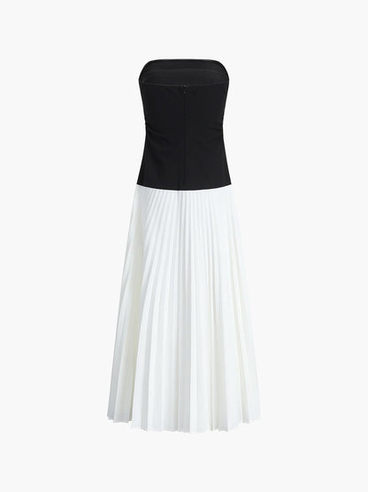 Robe Bustier Élégante avec Jupe Longue Fluide