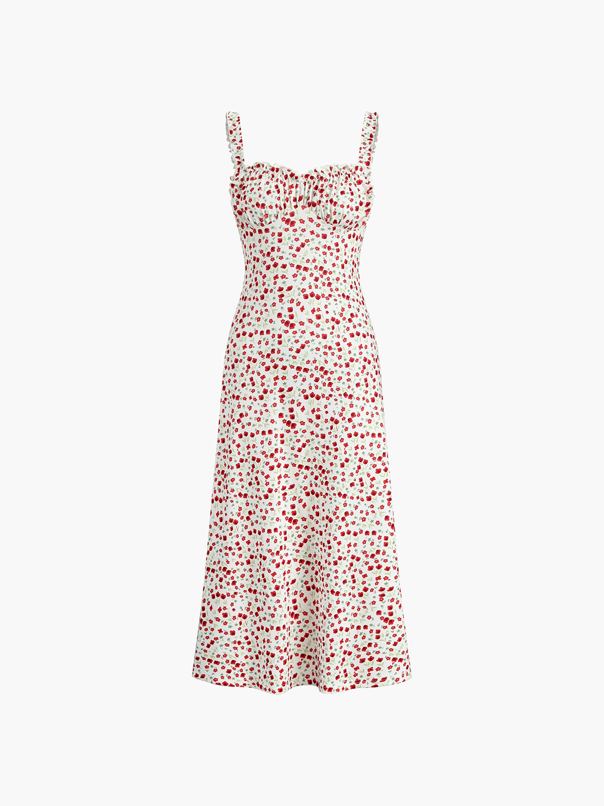 MAELYA™ – Robe Femme Midi Imprimé Floral Rose Élégante et Légère-6