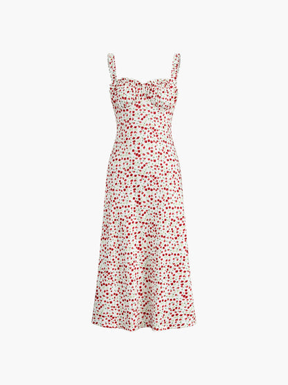 MAELYA™ – Robe Femme Midi Imprimé Floral Rose Élégante et Légère-6