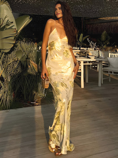 Robe de Soirée Longue Floral Élégante pour Femme - PanierRoyale