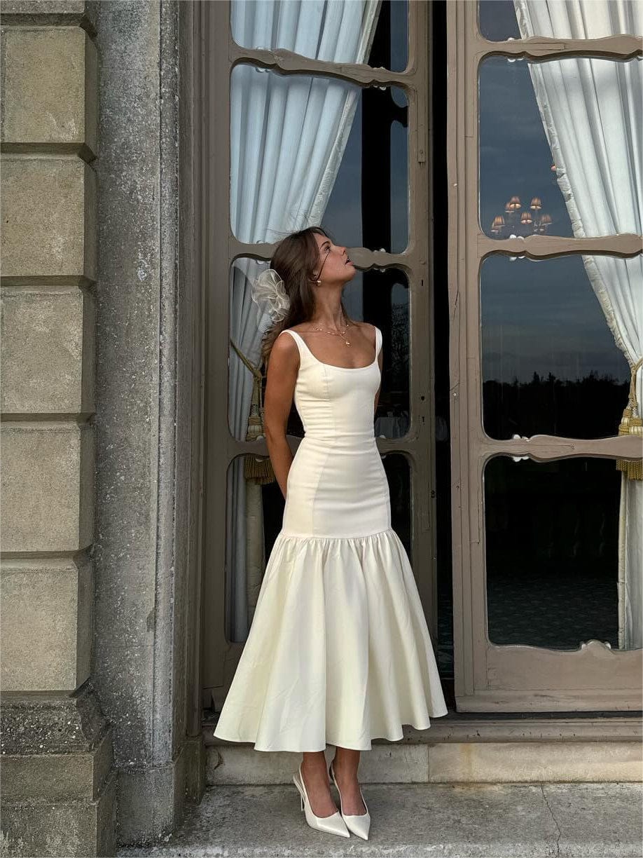 Robe Longue Élégante à Volants pour Soirée Chic