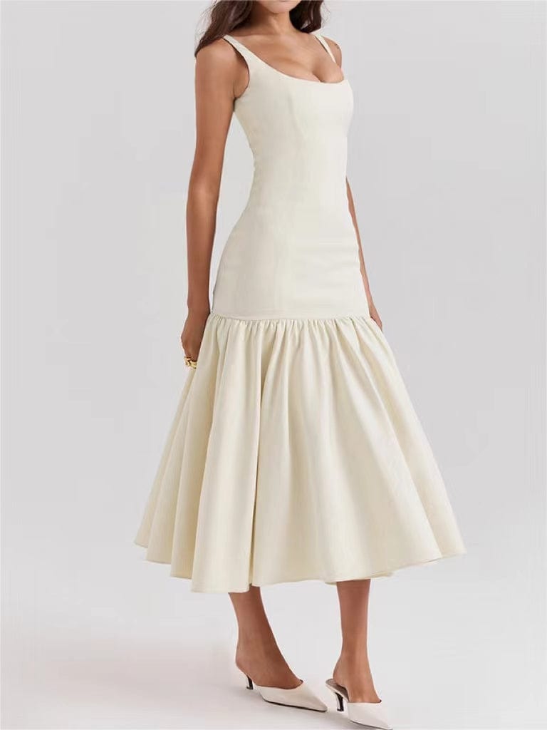 Robe Longue Élégante à Volants pour Soirée Chic