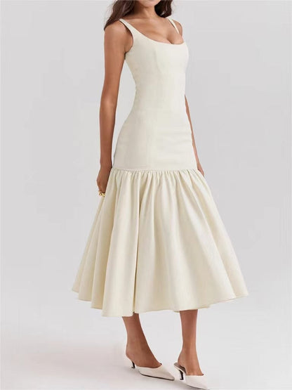 Robe Longue Élégante à Volants pour Soirée Chic