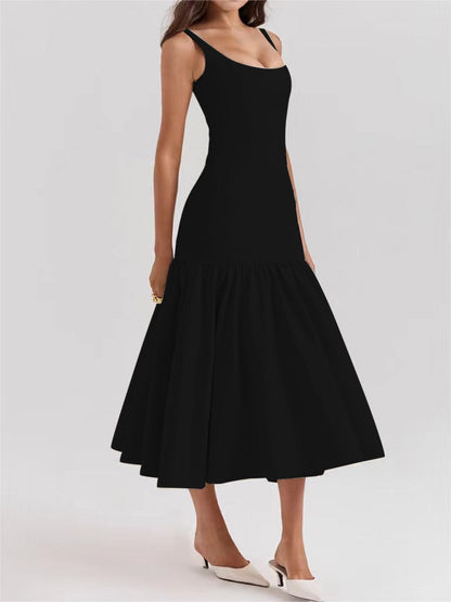 Robe Longue Élégante à Volants pour Soirée Chic