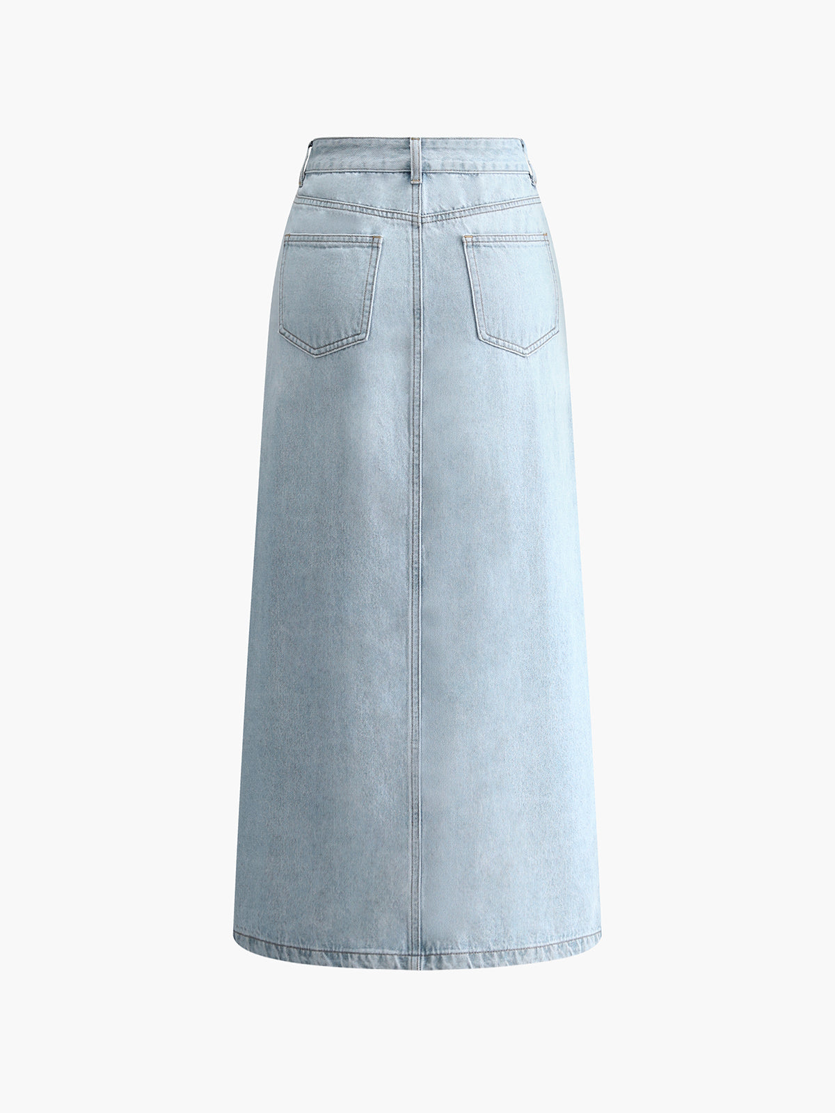 Jupe denim femme mi-longue avec fermeture avant