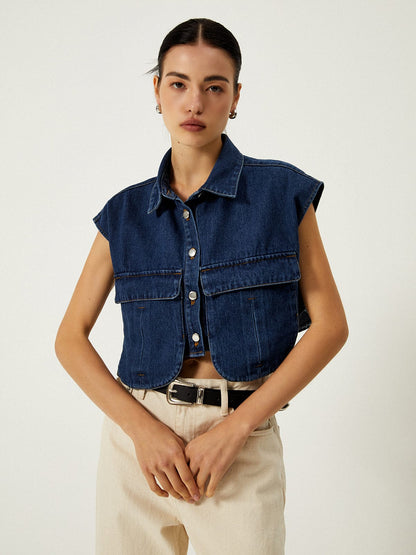 Top Jeans Court et Élégant pour Femme