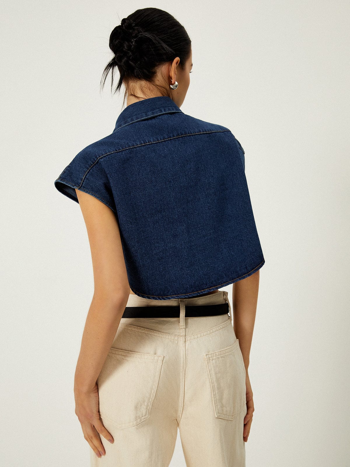 Top Jeans Court et Élégant pour Femme