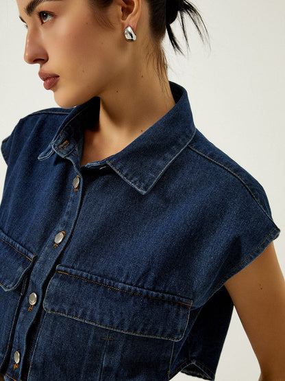 Top Jeans Court et Élégant pour Femme