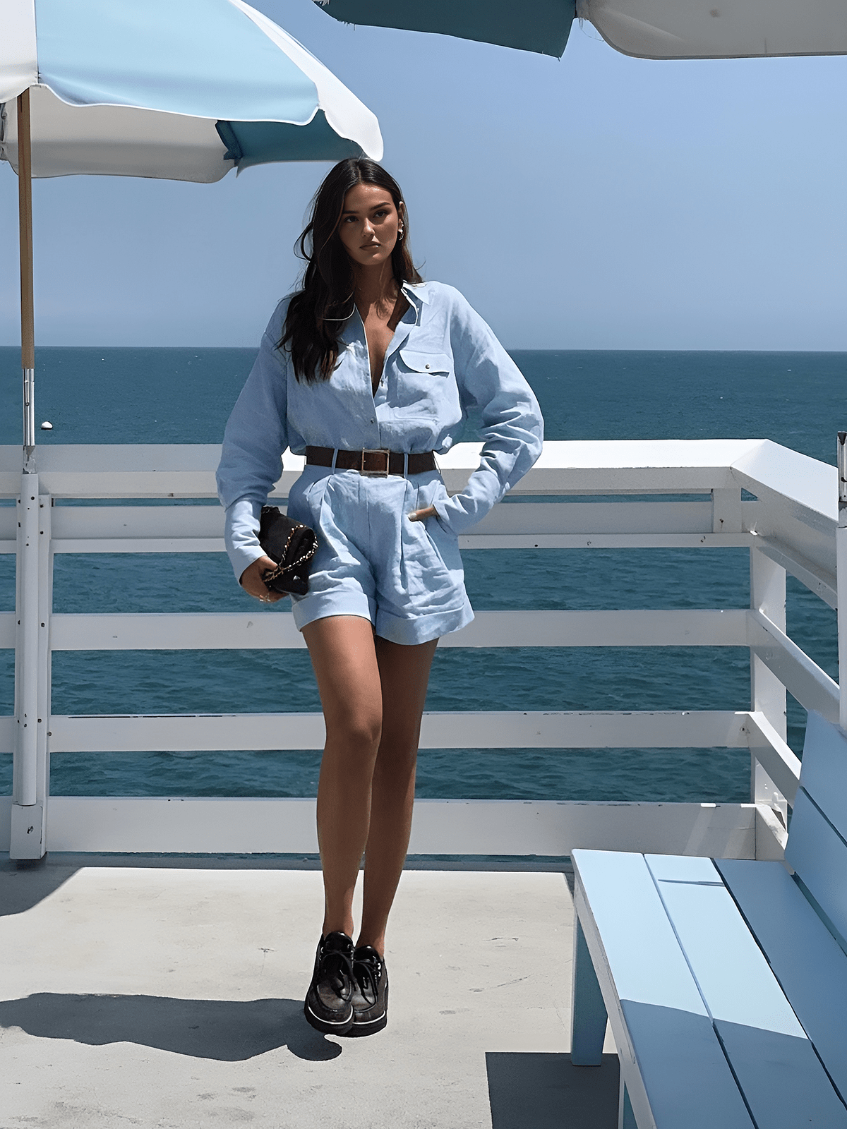Ensemble Gabriele : Chemisier et Short de Lin