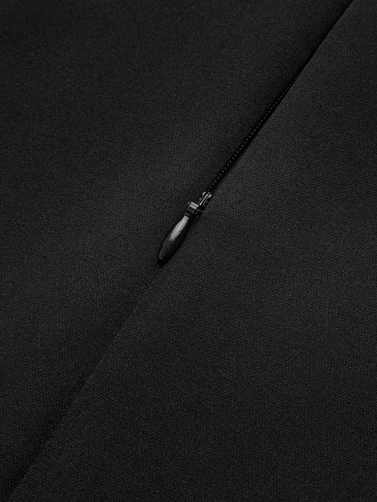 Robe Élegante Mi-Longue Sans Manches Plissée