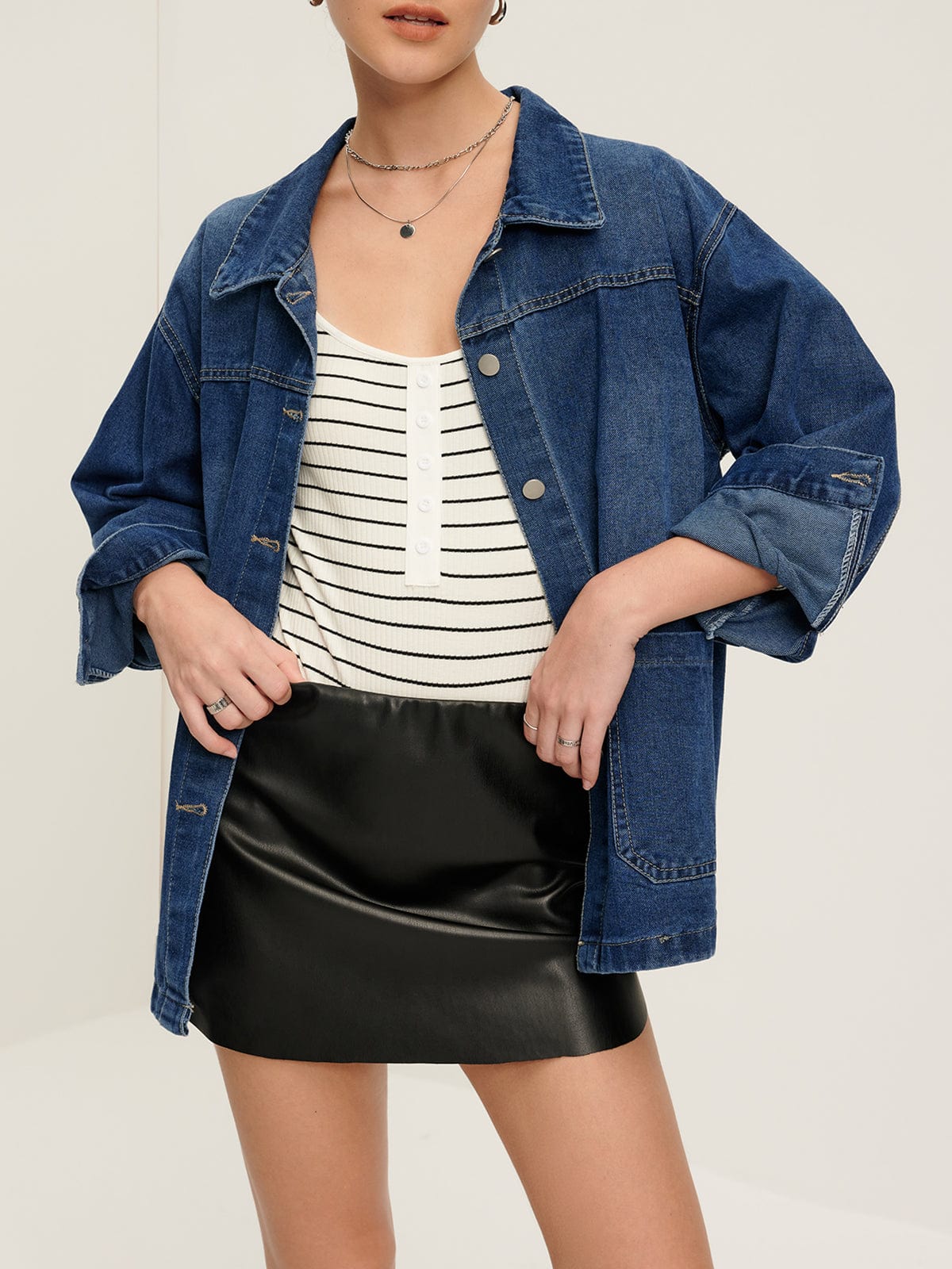 Veste Denim Décontractée et Élégante