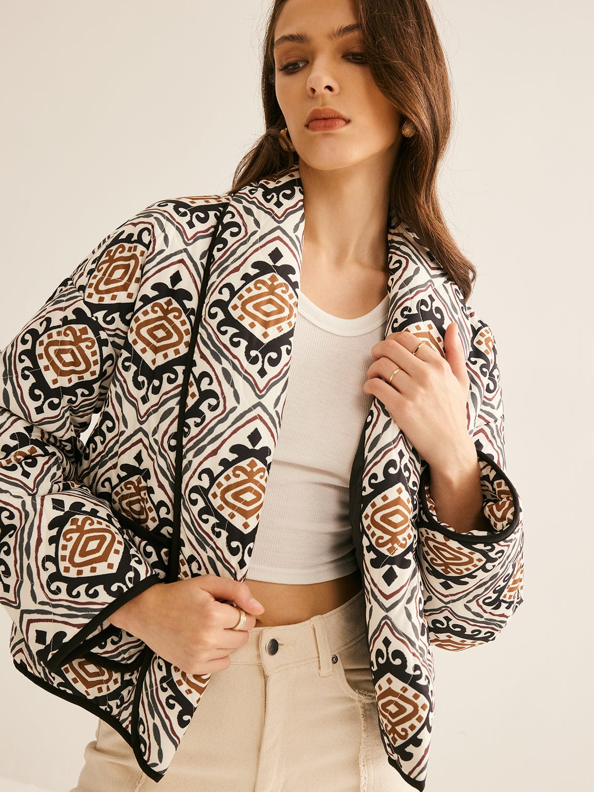 Blouson Oversize au Motif Ethnique - BerlinGlamour