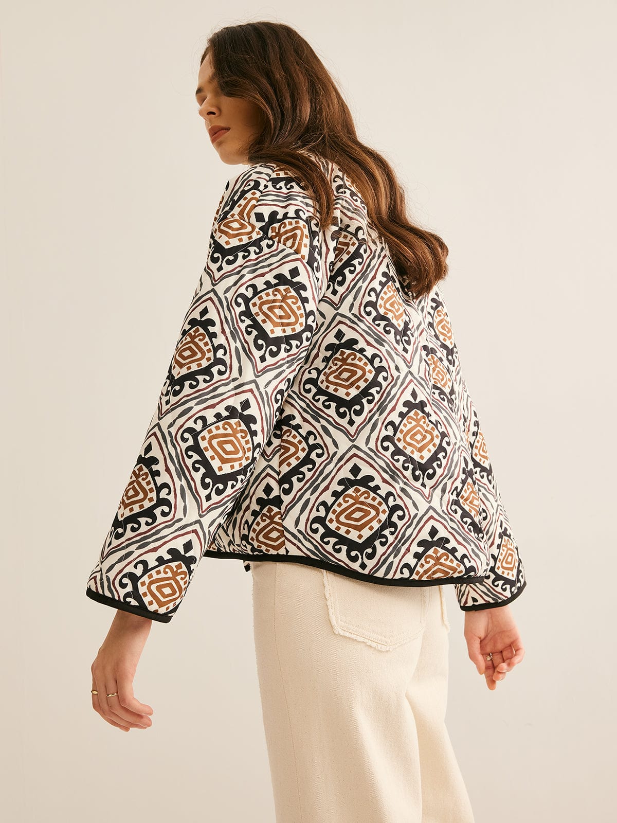 Blouson Oversize au Motif Ethnique
