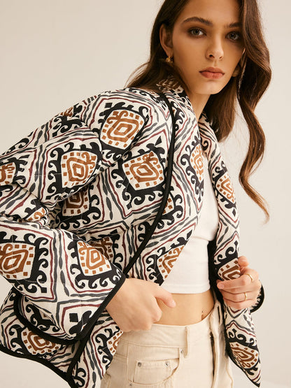 Blouson Oversize au Motif Ethnique