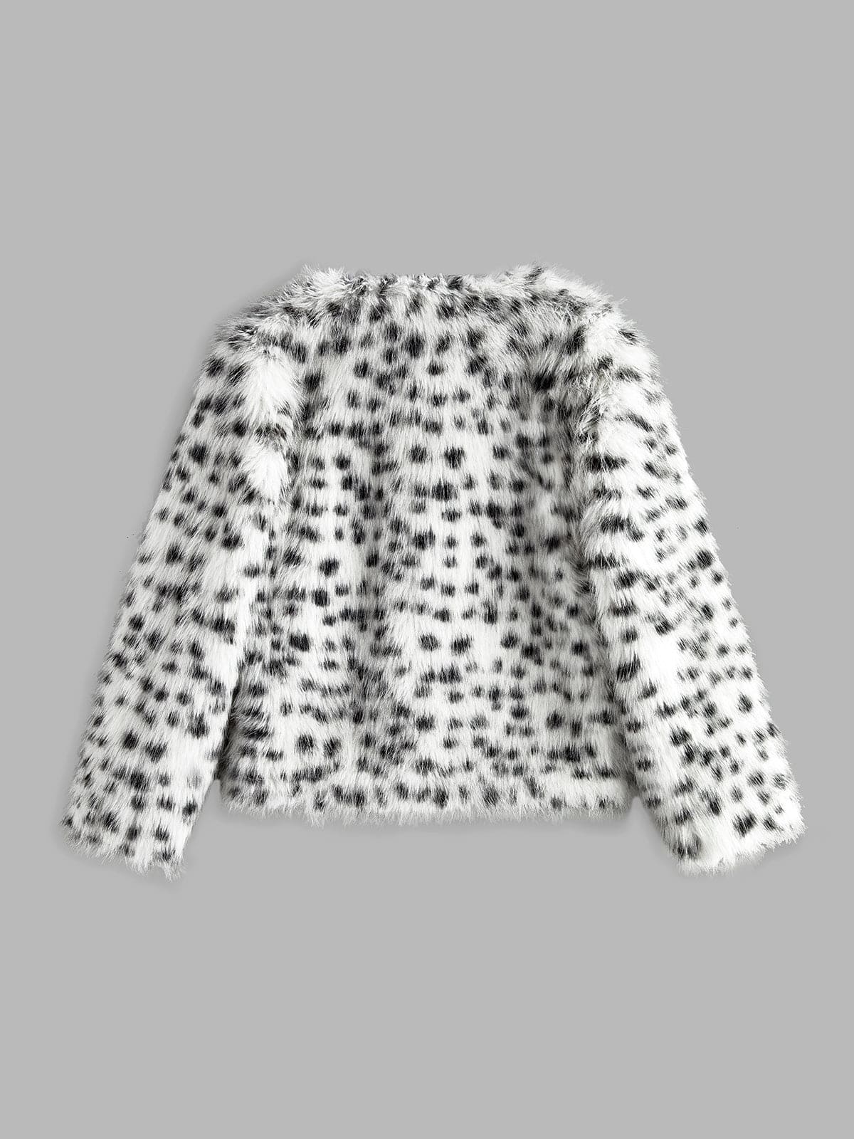 Veste en fausse fourrure léopard tendance et douce
