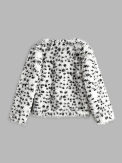 Veste en fausse fourrure léopard tendance et douce