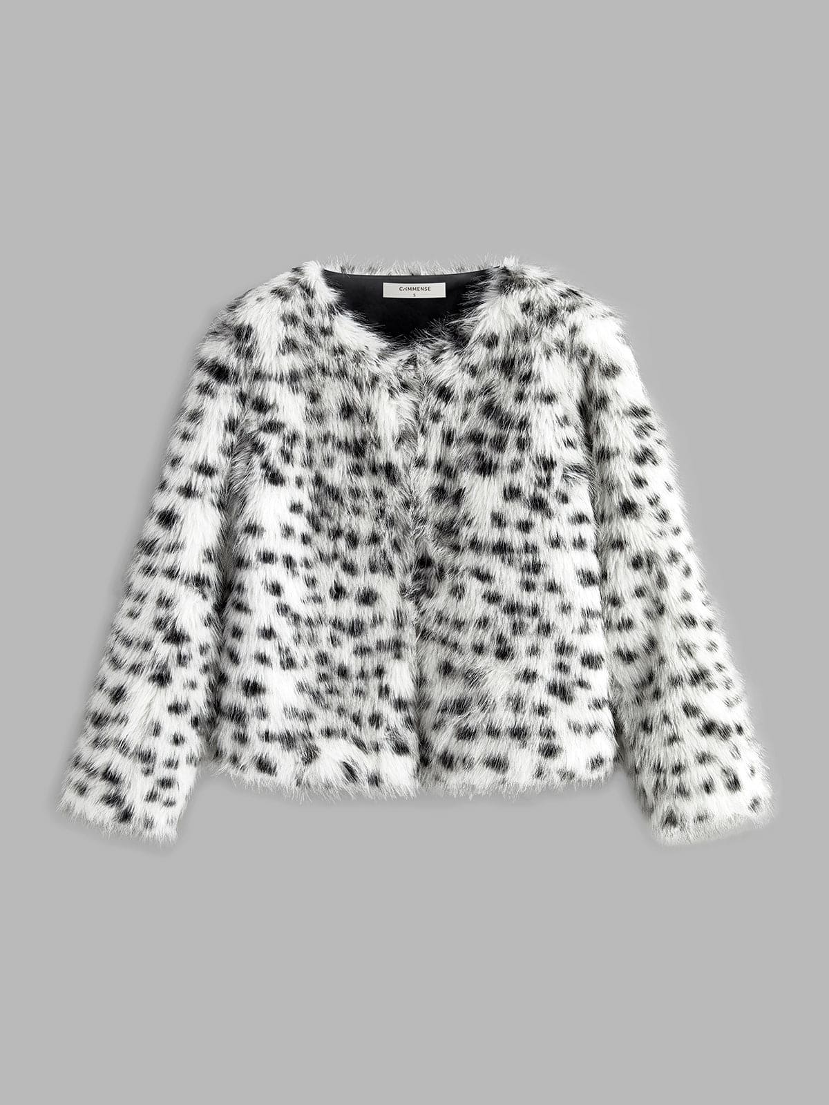 Veste en Faux Fourrure Léopard Femme Hiver - PanierRoyale