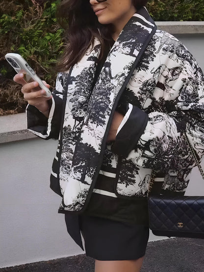Veste Femme Imprimée Colorée avec Poches