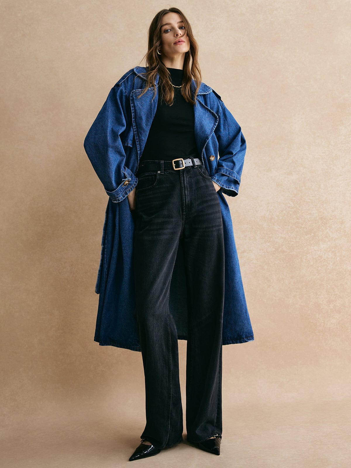 Trenchcoat Décontracté en Jean Large et Confortable - BerlinGlamour