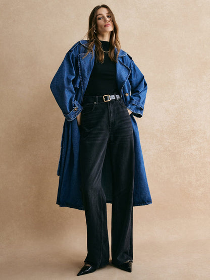 Trenchcoat Décontracté en Jean Large et Confortable - BerlinGlamour