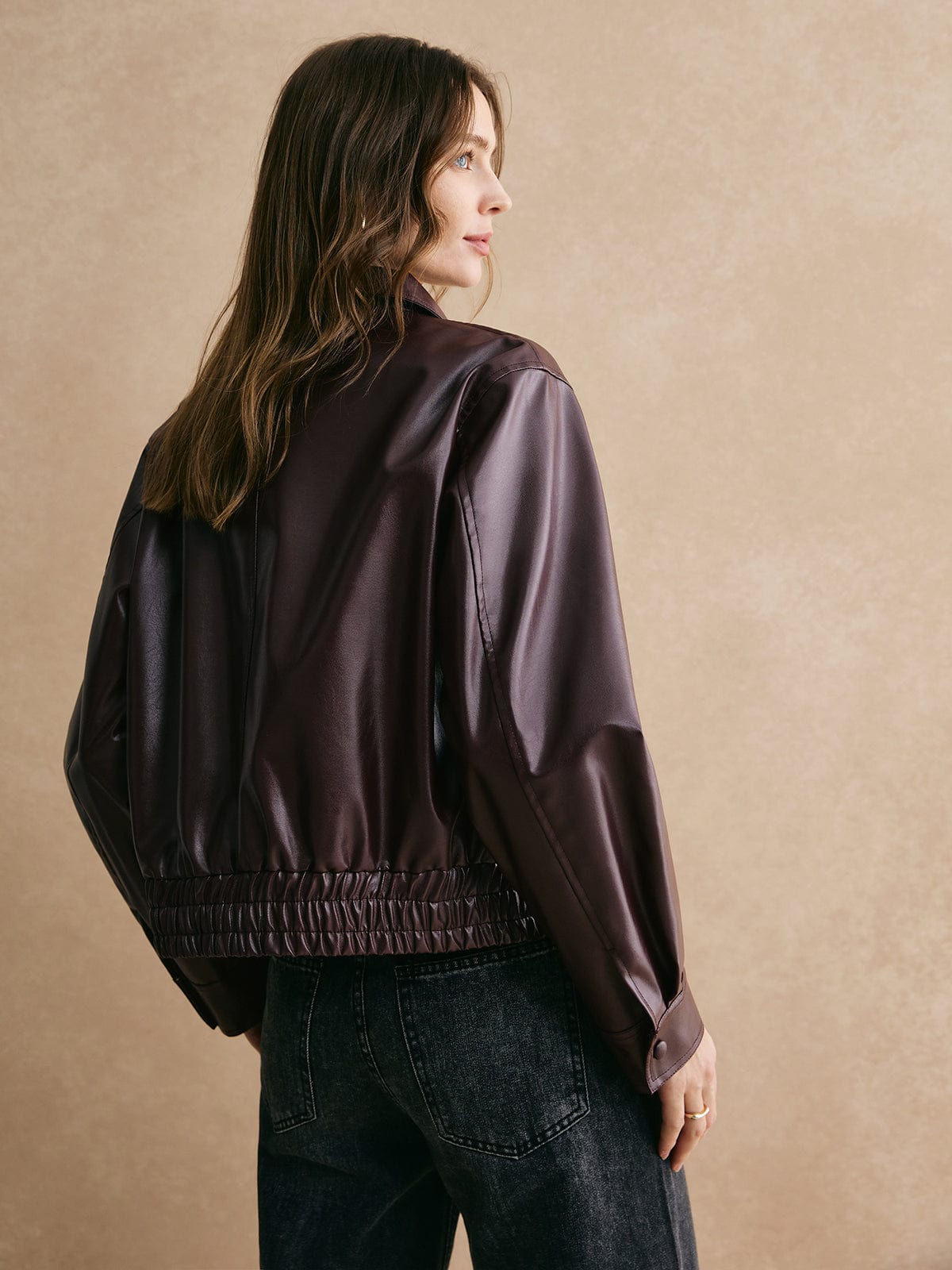 Blouson Cuir Court Femme Élégant et Tendance