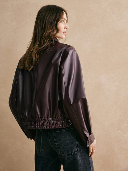 Blouson Cuir Court Femme Élégant et Tendance