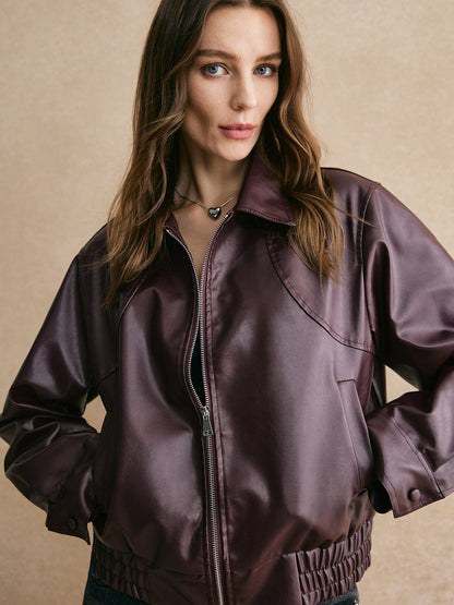 Blouson Cuir Court Femme Élégant et Tendance