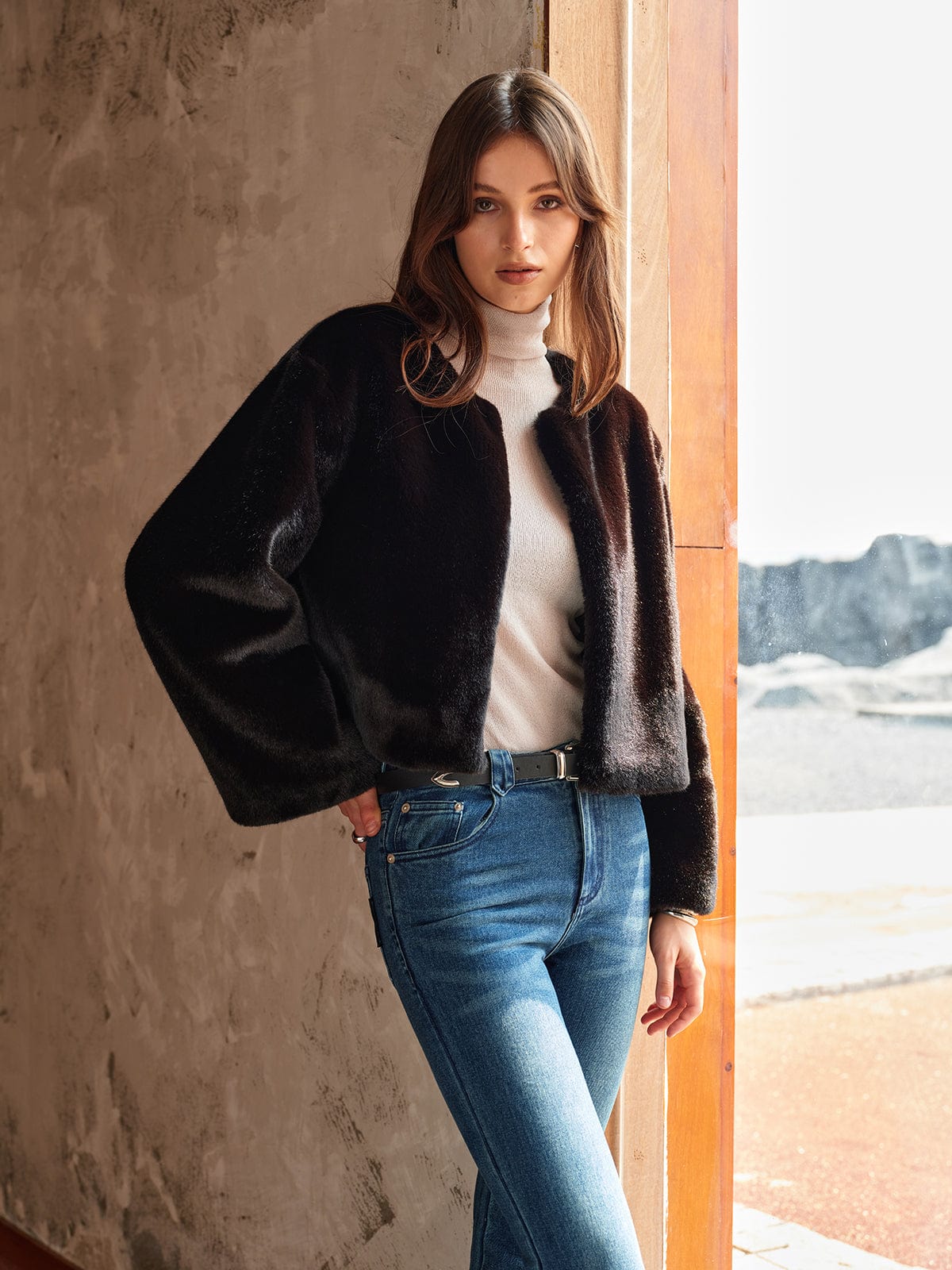 Veste en Simili Cuir Noir Féminine Court - BerlinGlamour
