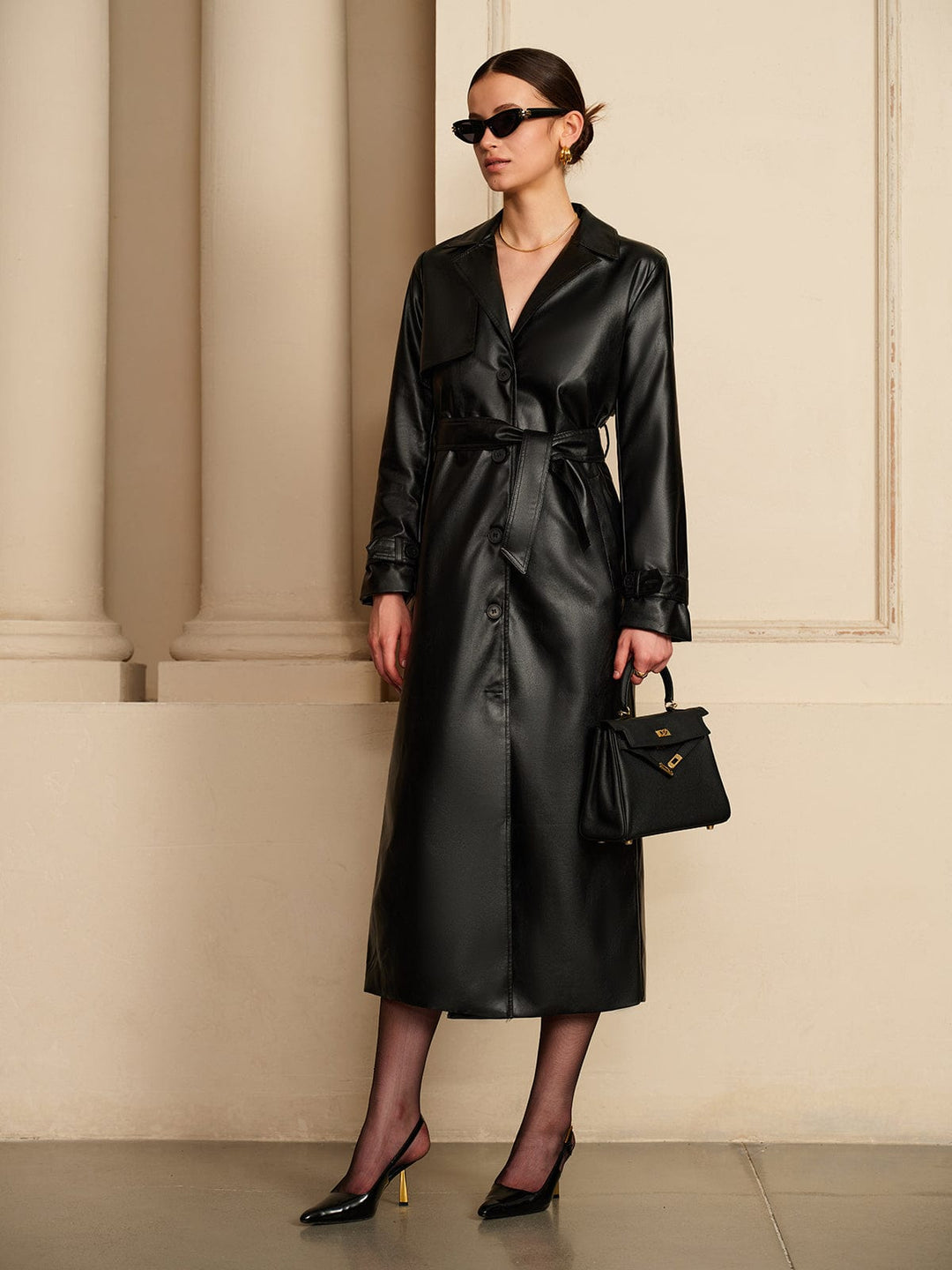 Trench Cuir Élégant et Chic